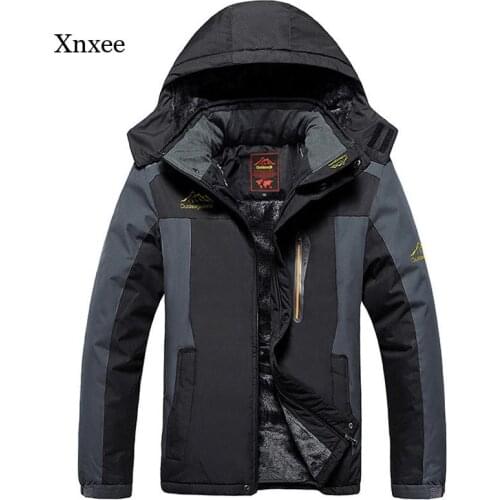 Winter Mens Fleece Military Jacket Windproof and Waterproof Jacket Parka Coat Mens Windbreaker Warm Raincoat Coat