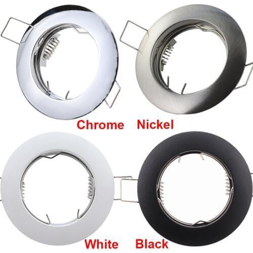 10pcs/lot Recessed Trimless Titl Round LED Spot Light Fittings GU10 MR16 Socket Base Holder Ceiling Spot Downlight Frame Fixture