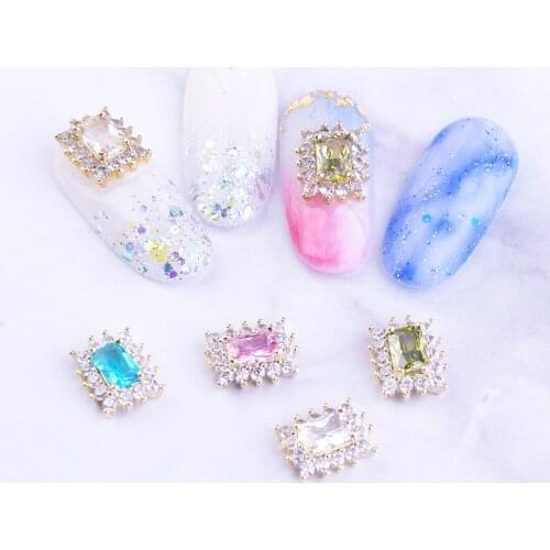 10 Pcs Charm Luxury Zircon 3D Nail Art Decorations Shiny Diamond Crystal Alloy Around Jewelry Manicure Design Accessories