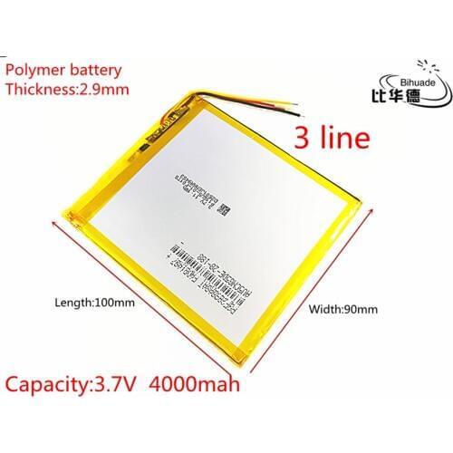 3 line Polymer lithium batteries 3.7V 4000mAh 2990100 For Rechargeable Li-ion Cell 7 inch 8 inch 9inch