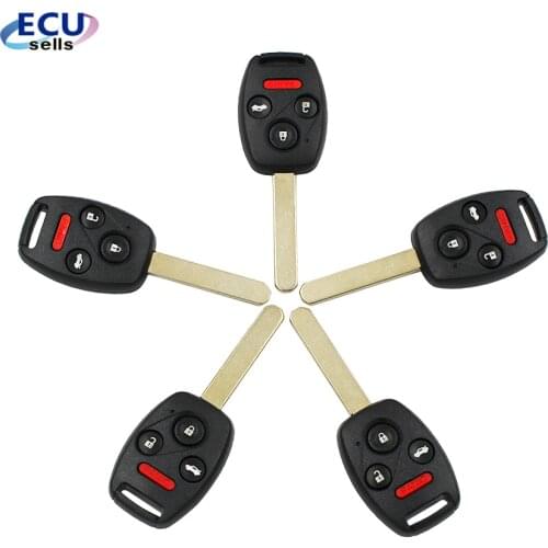 5PCS*4 Buttons Remote Key Fob 3+1 Buttons 313.8Mhz With ID46 Chip for Honda Accord Civic 2008-2012