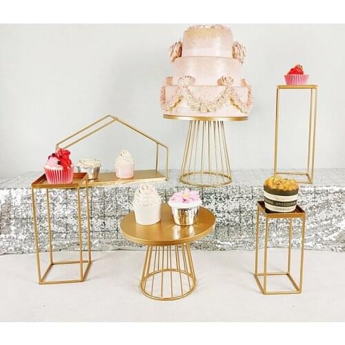 6pcs white Ideal for Weddings, Birthday Parties Metal cake stand set