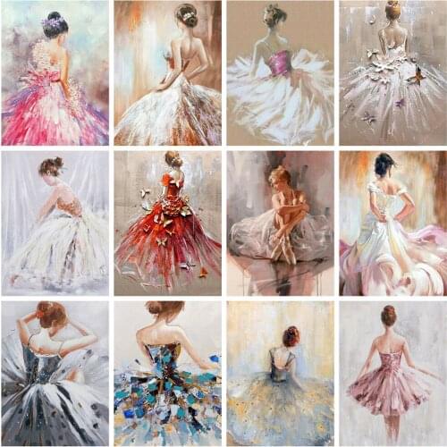 Huacan 5D Diamond Embroidery Mosaic Cross Stitch Ballet Girl Diamond Painting Full Square Portrait Woman Decoration Gift