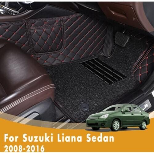 RHD Custom Car Floor Mats For Suzuki Liana Sedan 2016 2015 2014 2013 2012 2011 2010 2009 2008 Double Layer Wire Loop Carpets