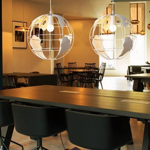 Free Shipping Earth Round Shape Pendant Lights Morden White and Black Iran Stainless Steel Italian Design