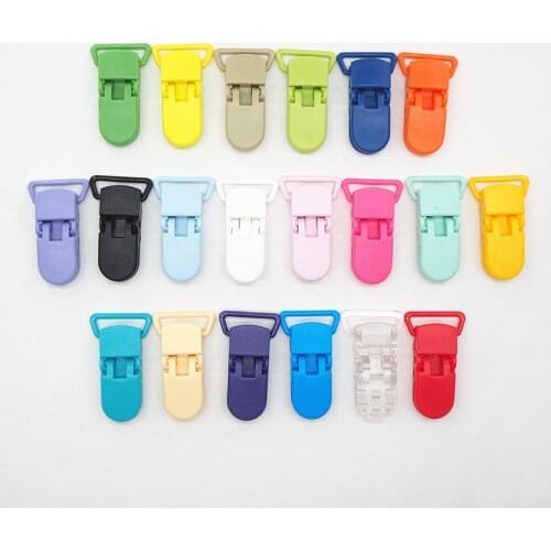 Chenkai 100pcs Hot D shape Kam Plastic Clips for 20mm ribbon plastic Pacifier Dummy Chain Holder Clips