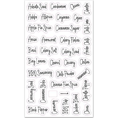 8pcs Spice Label Combo Black and White Preprinted Labels for Spice Jar Durable SUB Sale