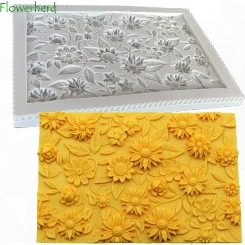 Daisy Plum Flower Silicone Mold Cake Decorating Tools Texture Mat Fondant Cake Decoration Mold Chocolate Mold Baking Tools Mould