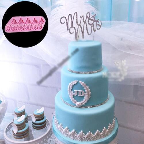 European relief embossed edges silicone birthday cake decoration fandont chocolate mold