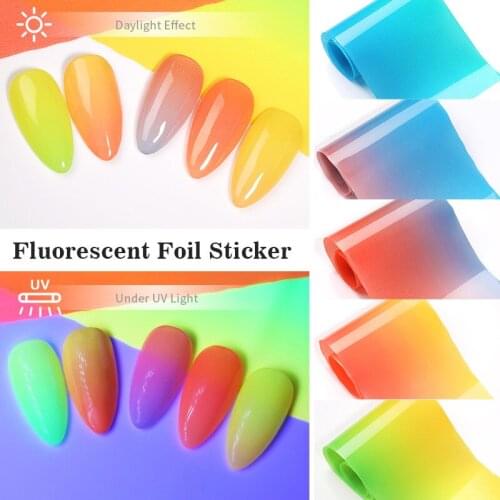 Fluorescent Nail Art Sticker 10 Sheets Luminous Nail Decals for Nail Art Designs Women Kids Nail Art Decoration Kits