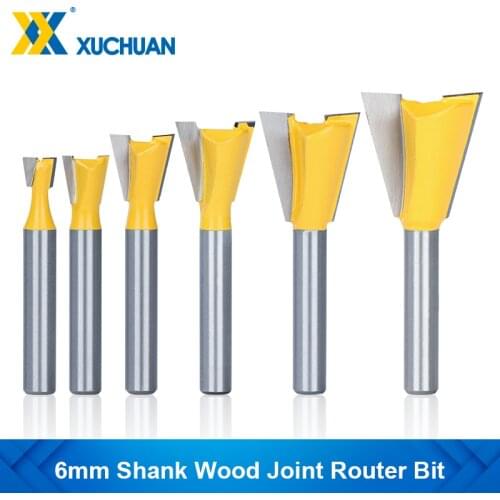 6mm Shank 1/4 Dovetail Joint Router Bits 14 Degree Woodworking Engraving Bit Milling Cutter for Woodworking Tools
