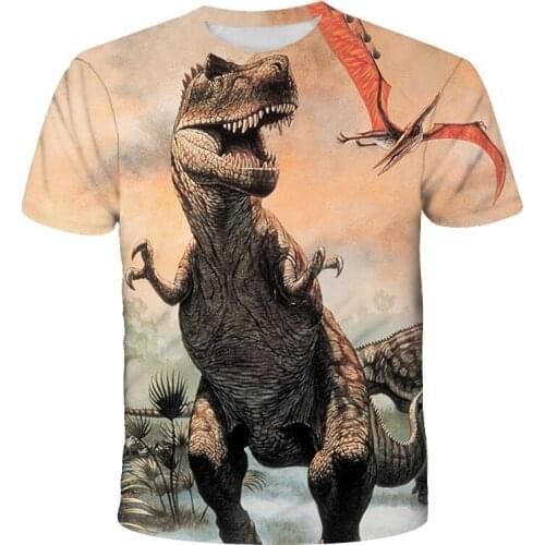 Superior Quality 3D Printing Jurassic Park T Shirt Childrens Boy Girls T-Shirt Harajuku Fashion Cool Wear Baby Tops 4-14Y