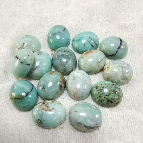 10PCS Nature Amazonite Stone Cabochons 16X19MM Oval Shape No Hole For Womens Fashion DIY Beads Accessories Good Selling Faster