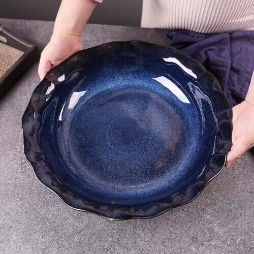 Ceramic large soup bowl, extra large soup basin, large bowl, household bowl, crayfish plate, boiled fish bowl, hotel restaurant