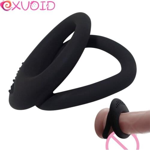 EXVOID Penis Rings Soft Silicone Scrotal Binding Cock Rings Penis Enlargement Sex Toys For Men Delay Ejaculation Reusable Condom