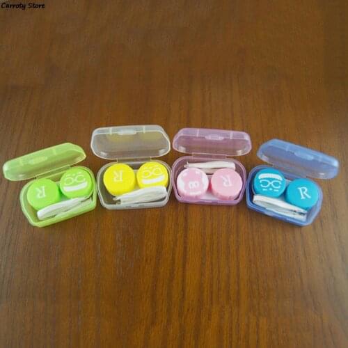 1set 6.5 X 4 X2cm Contact Lenses Box Pill Medicine Box Random Color Holder Contact Lens Case Easy Carry