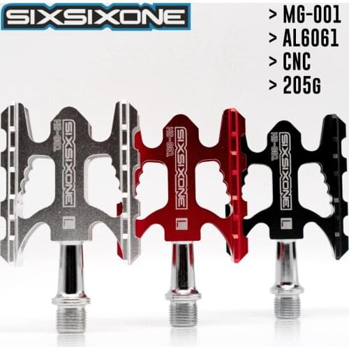 SIXSIXONE 205g Flat Pedals Road Bike Pedals Ultralight Alumi-Alloy Cycling Road Pedals In Bicycle Pedals for MTB Road Cycling