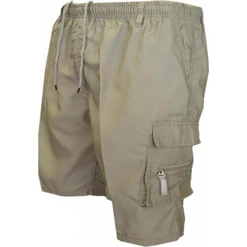 40%HOTCasual Summer Men Solid Color Multi-pockets Drawstring Baggy Cargo Shorts Pants