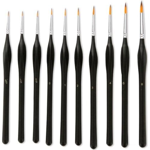 10Pcs Fine Detail Paint Brush Set Miniature Painting Brushes Kit Mini Paints Brush Set for Acrylic,Watercolor,Models