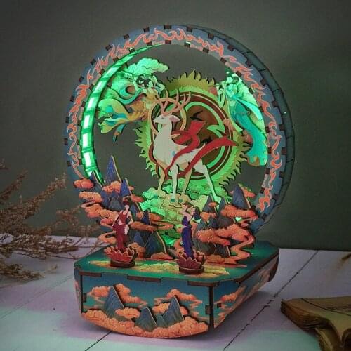 NEW Handmade DIY Night Gogh Light Van Kit Miniature Animal Zoo USB Lighting Toys Electronic Assembled Model Toys For Girls Gifts