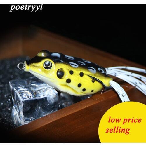 POETRYYI Wholesale bionic frog high carbon steel double hook 15g13g8g6g5g fishing wobblers frog road lure soft bait30