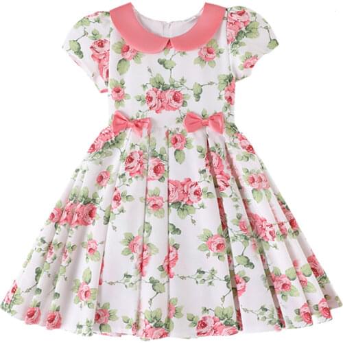 Girls princess party dresses summer children clothes birthday performance floral Bowknot dresses tutu baby girl clothes