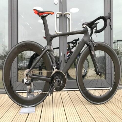 Sale Diy Carbon Bike Concept C64 Black Road Carbon Full Bike with groupset 88mm BOB wheelset