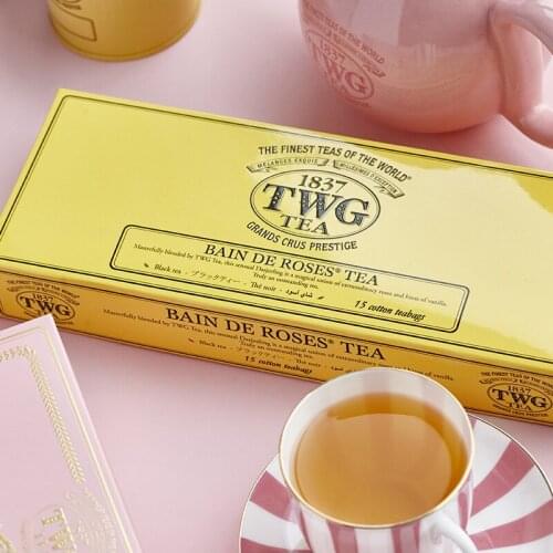 Free shipping TWG Tea rose fragrance tea black tea rose petal teabag Singapore Tweed tea