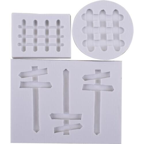 Fence Signpost Shape Silicone Mold Fondant Sugarcraft Chewing Gum Mold Handmade Chocolate Baking Utensils K665