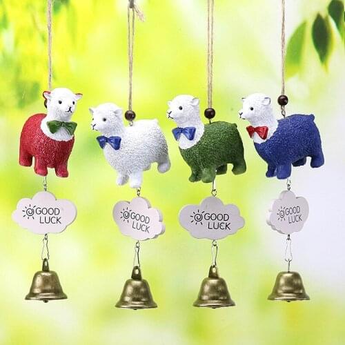 Japanese Cartoon Style Resin Lamb Wind Chime Baby Bed Hanging Copper Bell Kids Room Decoration Bedroom Decor Wind Chime 30CM