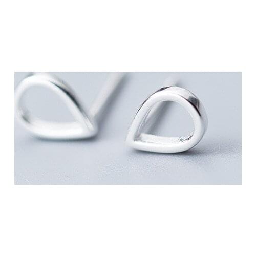 MloveAcc Genuine 925 Sterling Silver Geometric Waterdrop Stud Earrings for Women Wedding Party S925 Jewelry