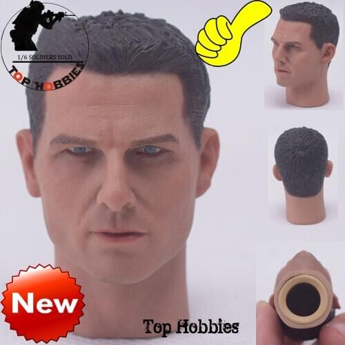 1/6 Scale Head Sculpt Carving Male A34 Tom Cruise Atango V034 Man Head+Narrow Shoulders Body Suit Model For 12" Hottoys Figure