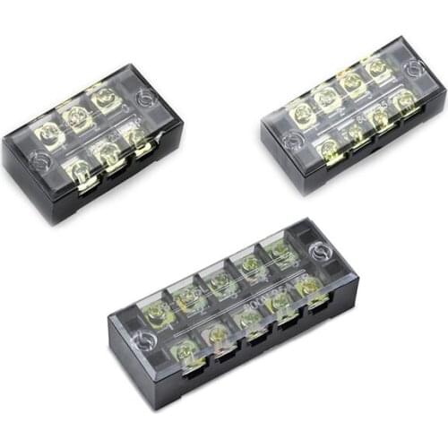 1Pcs 600V TB2503 TB2504 TB2508 TB2510 TB2512 25A Positions Screw Electric Wire Connection Barrier Terminal Strip