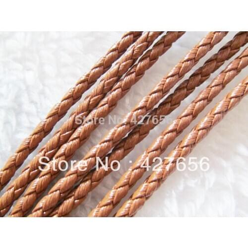10Yds 3mm Good Quality Black/Brown//Black/white Round Bright Korea Soft Braid Leather Cord String Rope Finding,DIY Jewellry Cord