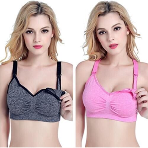 2 Packs Womens Maternity Nursing Bras Seamless Sleep Padded Wireless for Breastfeeding
