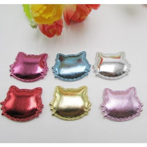 50pcs/lot 3cm pvc kitty cat Padded Appliques DIY Handmade Children Hair Accessories For Clothes Sewing Supplies DIY Craft