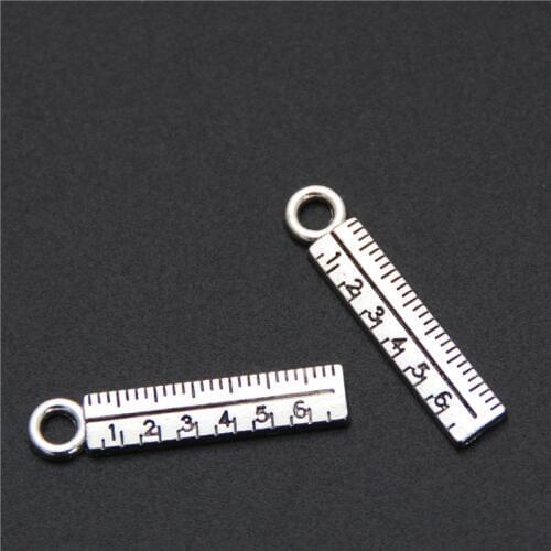 50pcs Silver Color Math Teacher Ruler Charms Alloy Metal Pendants Wholesale Factory Supplier A577