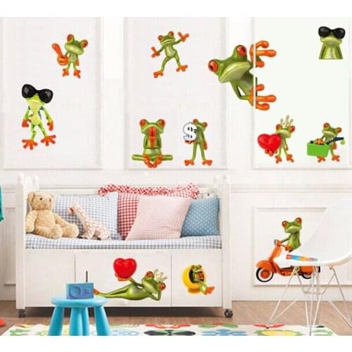 Frog Car sticker Girl Wall Sticker Cartoon For Kids Room Wall Decor Bedroom DIY Wall Art Home Decals Nursery PVC Home Decoration