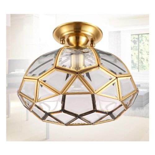 BRISEIS all copper lamp living room ceiling lamps European style ceiling bedroom hall modern simple lamps ZL311