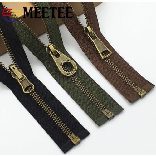 1Pc 5# Bronze Auto Lock Metal Zippers Open-end Coat Jacket Zipper Zip For Sewing Coat Down DIY Garment Accessories KY985