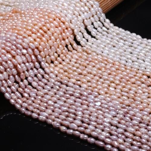 Natural Pearl Rice Shape Loose Spacer Beads for Handmade Crafts Bracelet Necklace Earrings Making DIY Jewelry Accessories