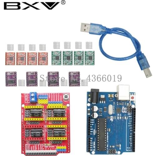 Cnc shield V3 engraving machine 3D Printe+ 4pcs DRV8825/A4988 driver expansion board for Arduino UNO R3 with USB cable