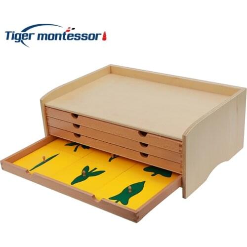 Montessori Wooden Materials Botany Leaf Cabinet with Insets Toys