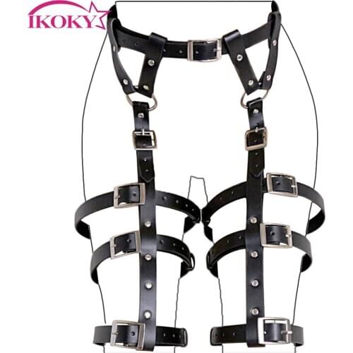IKOKY Sex Toys for Woman Adult Games Bondage Gear Erotic Flirt Clothes PU Leather Sex Shop Adults Products