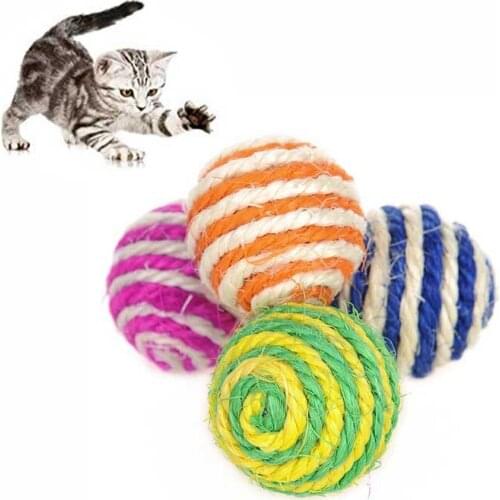 1 Pcs Kitten Toys Sisal Jouetballe Chat Cat Toy Ball Interactive Rope Ball Chewing Rattle Gatos Accesorios Scratches