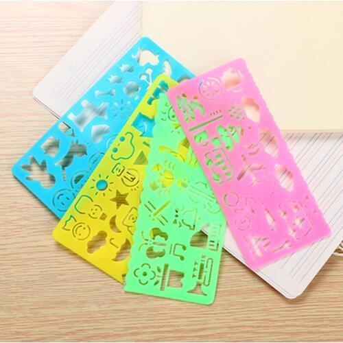 4pcs/set Million Flower Ruler Kawaii Stationery Novelty Cute Rulers Student Patchwork Ruler Suit Drafting Rules School Supplies