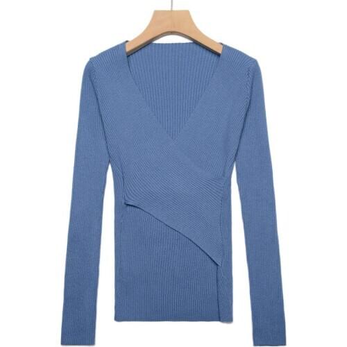 Korean Sexy Winter Knitted Sweater V Neck Cashmere Sweater Female 2020 Women Sweaters And Pullovers Autumn Long Sleeve Sweater