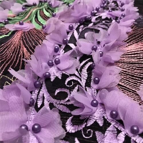 Beautiful 3D flowers BZL-2001018 Nigerian fabric for party dress new African embroidered lace fabric