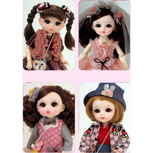 30cm Movable Jointed Dolls Toys BJD Girl dolls SD dolls plastic doll selling with dress,wigs