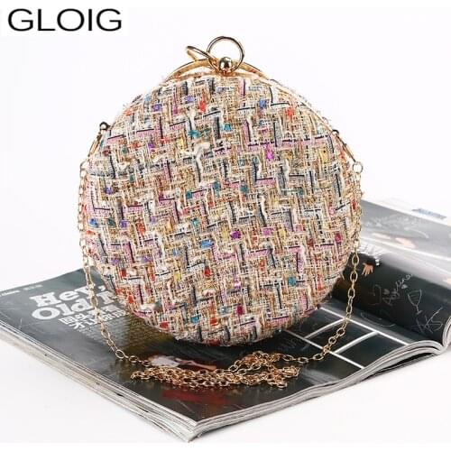 Cute Design Women Evening Bags Female Small Day Clutch Diamonds Metal Ball Design Party Handbags Purse 2021 Holder